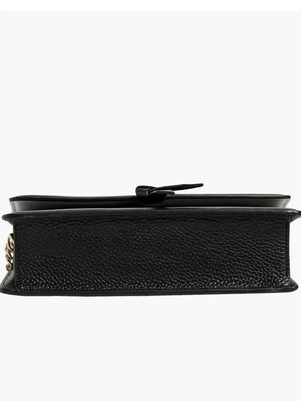 🆕 KATE SPADE black crossbody pebbled leather bag purse  gold chain adjustable